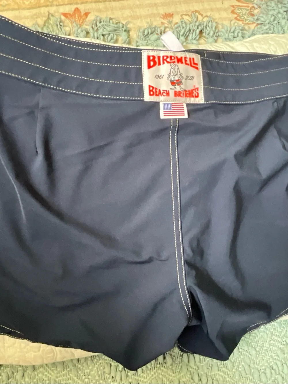 Birdwell Beach Britches Navy Blue Stripe Board Shorts Size 14
